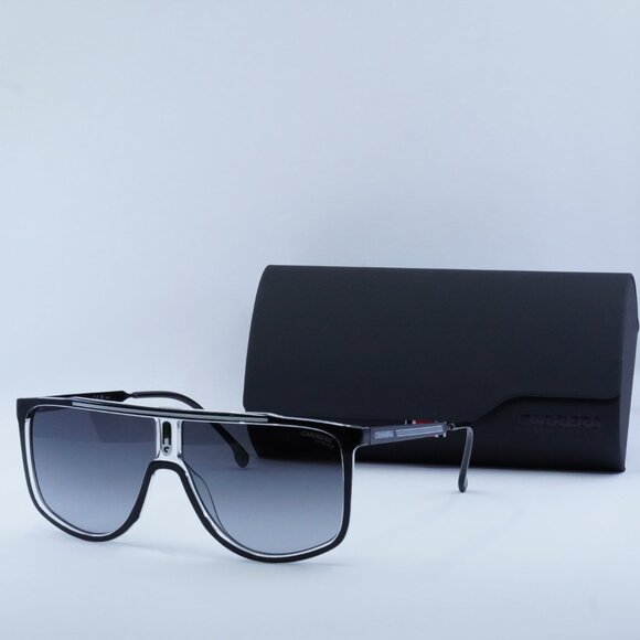 CARRERA 1056/S 080S 9O Sunglasses Black White Aviator Frame, Grey Lenses - Picture 10 of 10